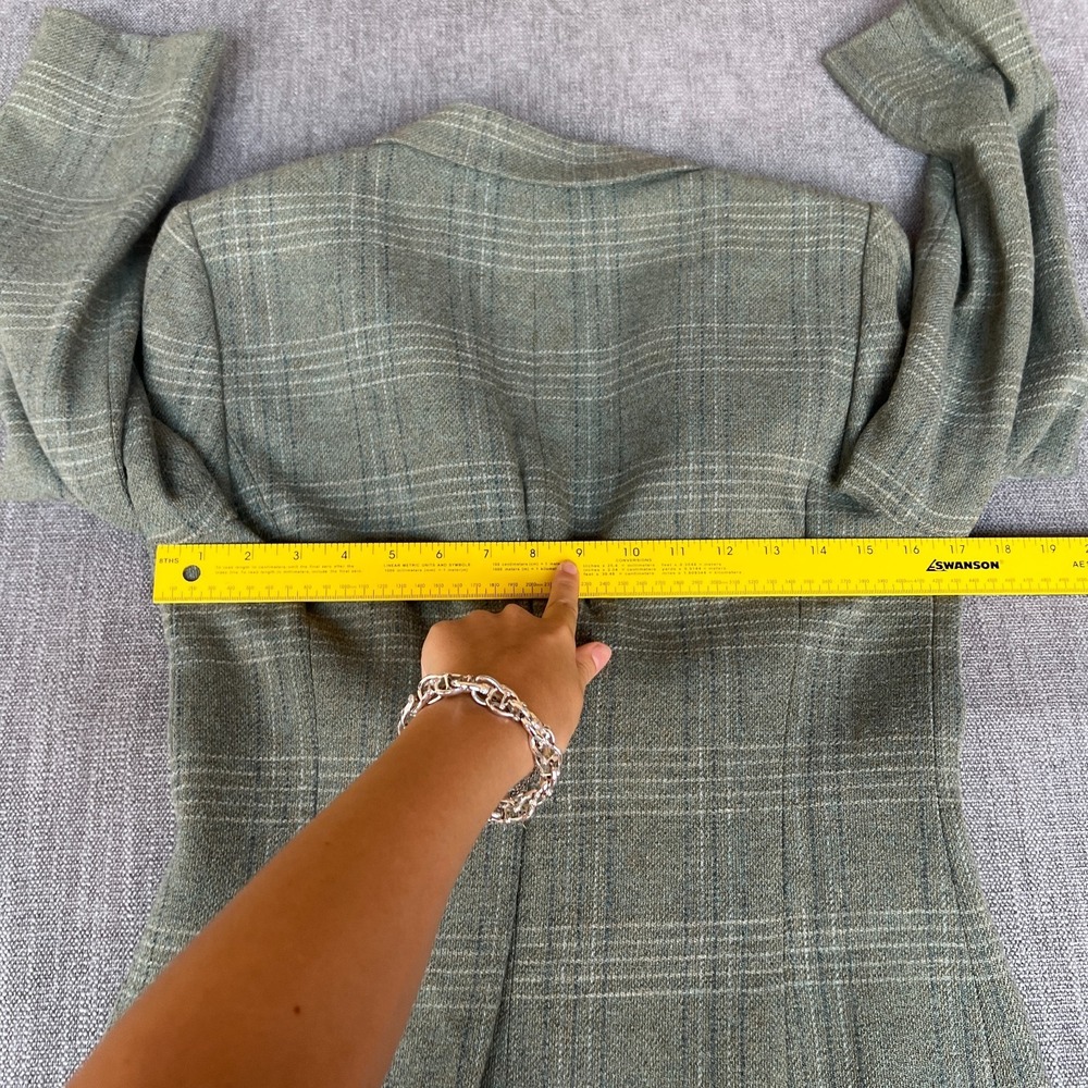 Vtg Linda Allard Ellen Tracy Two-Piece Blazer & Skirt Set Womens 2 Green Plaid - Picture 7 of 15